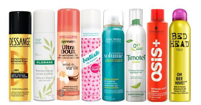 Différents formats de shampoing sec