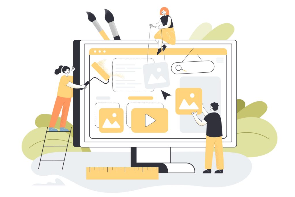 Image de création de contenu avec des icones