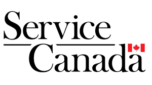 Le logo de service Canada écrit en noir sur un fond blanc